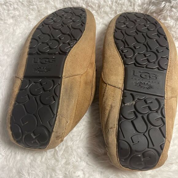 UGG ASCOT 5775 MEN’S CHESTNUT SUEDE sheepskin lining SLIPPERS SIZE 12 - Picture 10 of 10